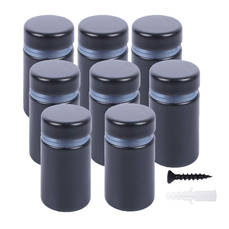 Osring 3/4 x 2 Inch Sign Standoff Mounting Hardware, Black Screw Standoffs Wall Supporting Acrylic Board, Glass Panel and Plexiglass Picture, 8 Pack - Image 1